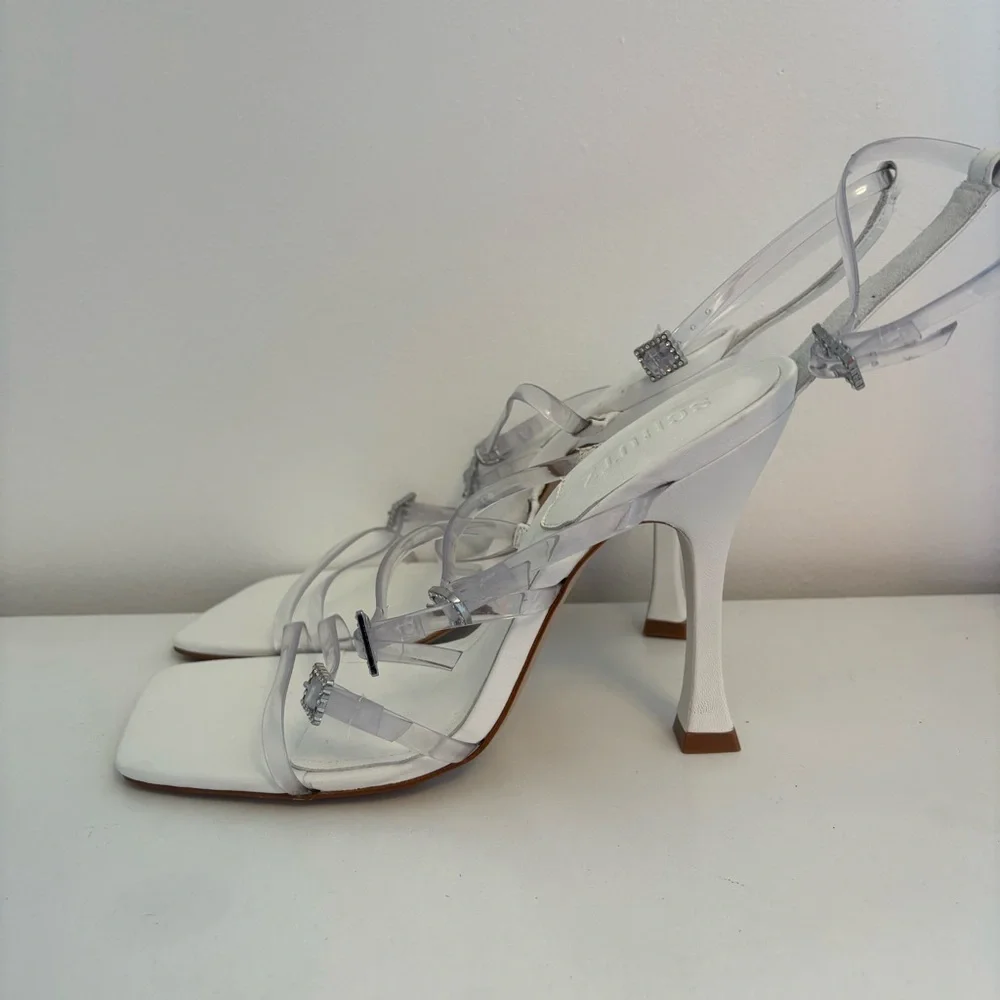 SCHUTZ | White Strappy High Heel Sandals - Picture 8 of 13